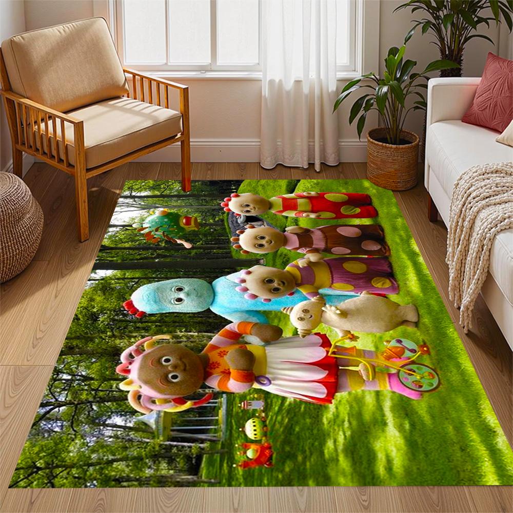 Colorful Friends In The Forest Themed Anti-Slip Rugs - Polyester Home Decor, Suitable for Bedrooms, Living Rooms, Doorways, Studios, and Decorations