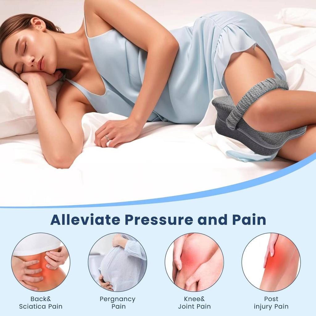 Side Sleeping Cushion Memory Foam Leg Pillow Knee Orthopaedic Leg Pillow Sciatica Back Hip Joint for Pain Relief Thigh Leg Pad