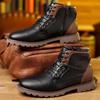 Men Boots High Quality Handmade Leather Boot Retro Side Zip Suitable for Daily Travel