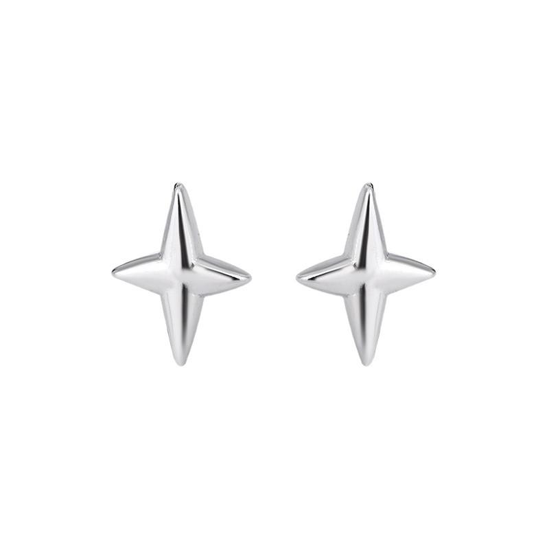 Minimalistische Vierpuntige Ster Oorknopjes Voor Vrouwen Kleine Hypoallergene Oorpiercing Sieraden Simpel En Trendy