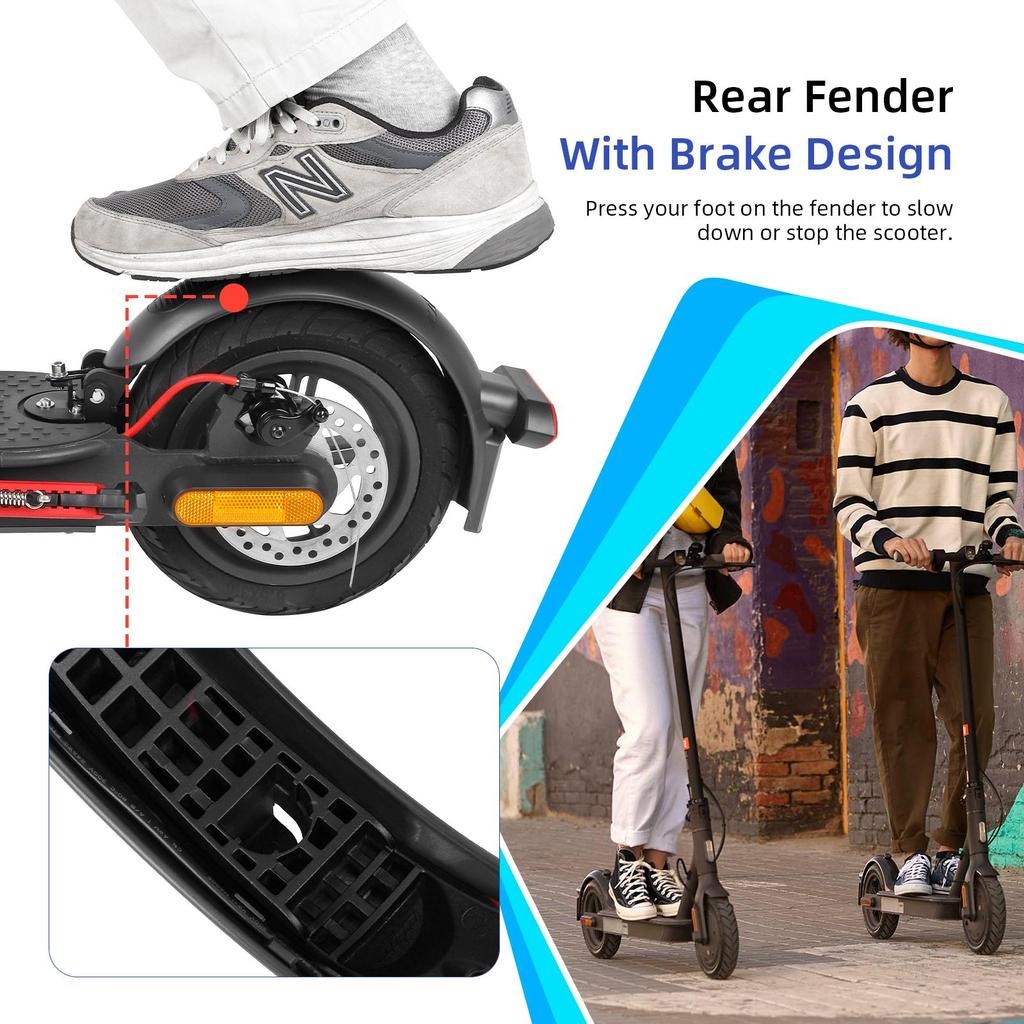 Gray Ulip Superior Rear Fender with Aluminium and Turn Signal Light for Xiaomi Scooters