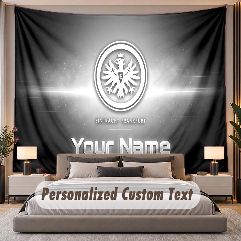 Custom Name Text Tapestry Eintracht Frankfurt Personalized Polyester Wall Tapestry For Bedroom And Room