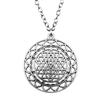 Blume des Lebens Heilige Geometrie Anhänger Antik Bronze Metall Jungen Halskette Trendiges Geschenk