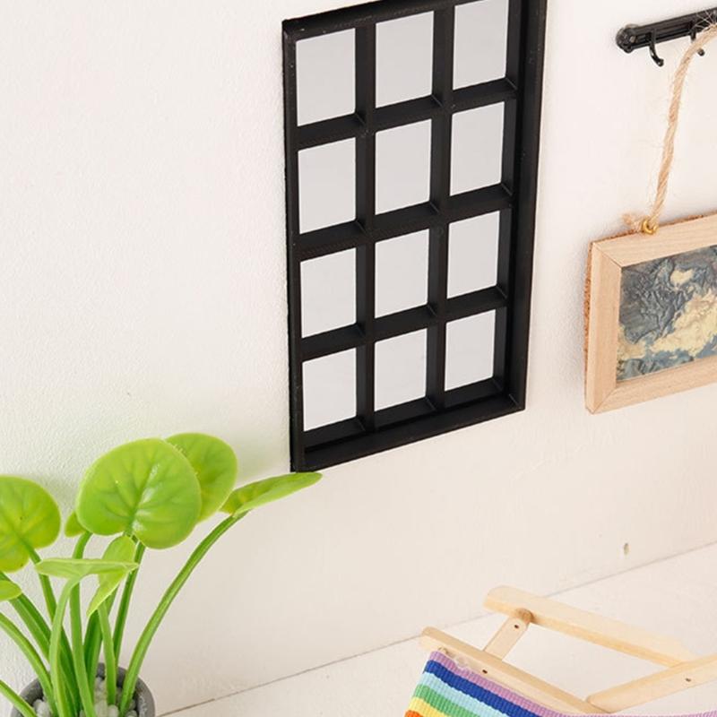 Lightweight Plastic Dollhouses Window 1/12 Scale Miniature Frames For Customizable Home Decors Projects
