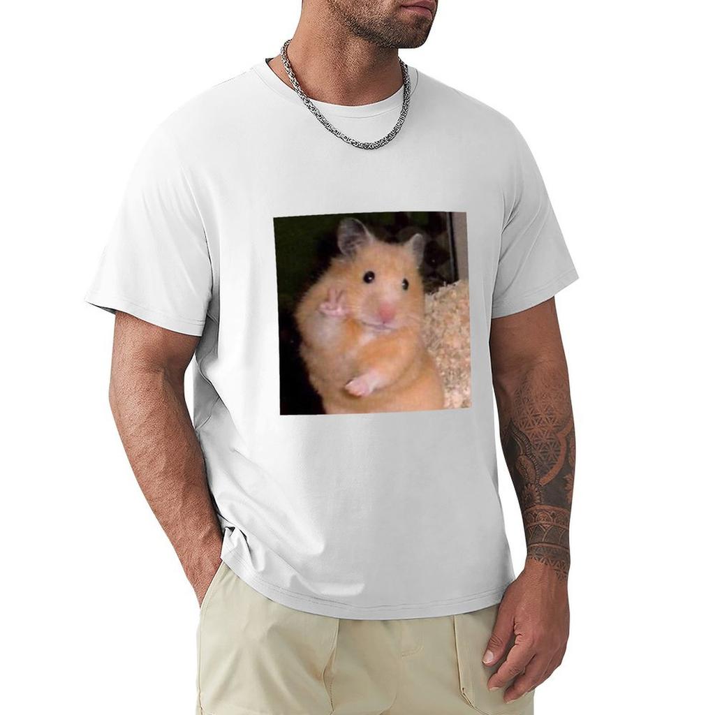 Peace Sign Hamster Tshirt Holiday All Match Tshirt