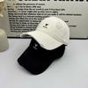 Love Embroidery Ripped Baseball Cap Women's Wide Brim Showing Face Small Versatile Cap Soft Top Big Head Circumference Deep Top Hat