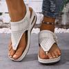 Women'S Outdoor Sandals Thick Soled Wedge Heeled Shoes Fashionable Holiday Sandal For Woman With Arch Support Comfortable Walk