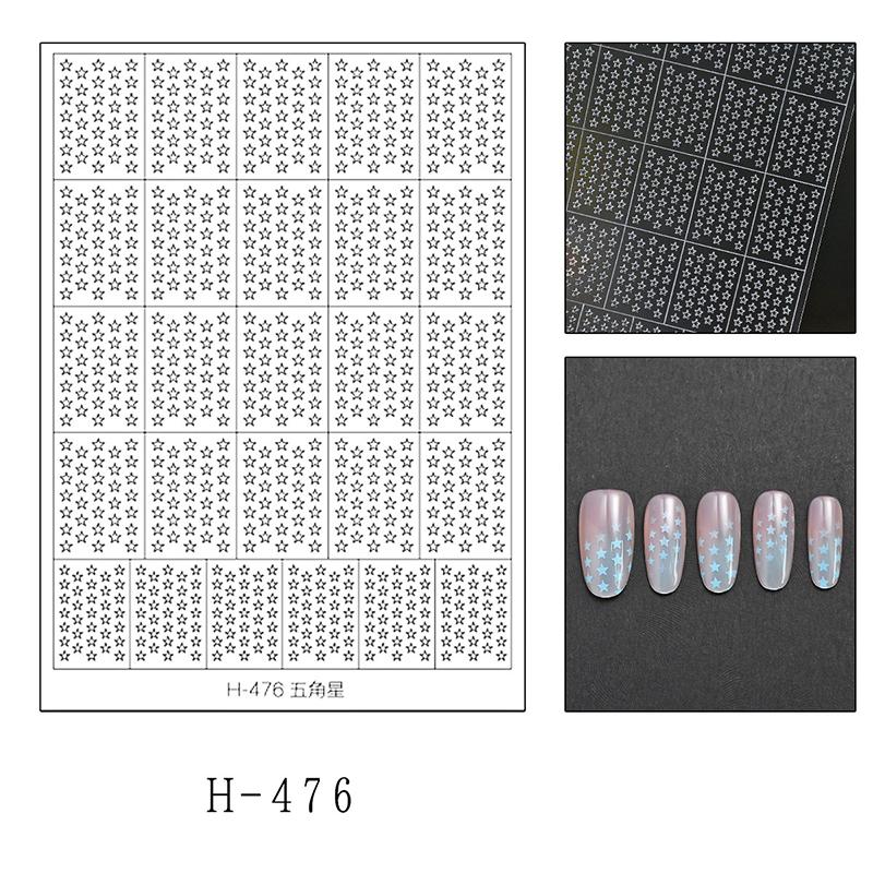 1 Sheet Nail Art Hollow Out Sticker Star Butterfly Love Adhesive Template Stamp Stickers Nail Art Decoration Charm Nail Decals