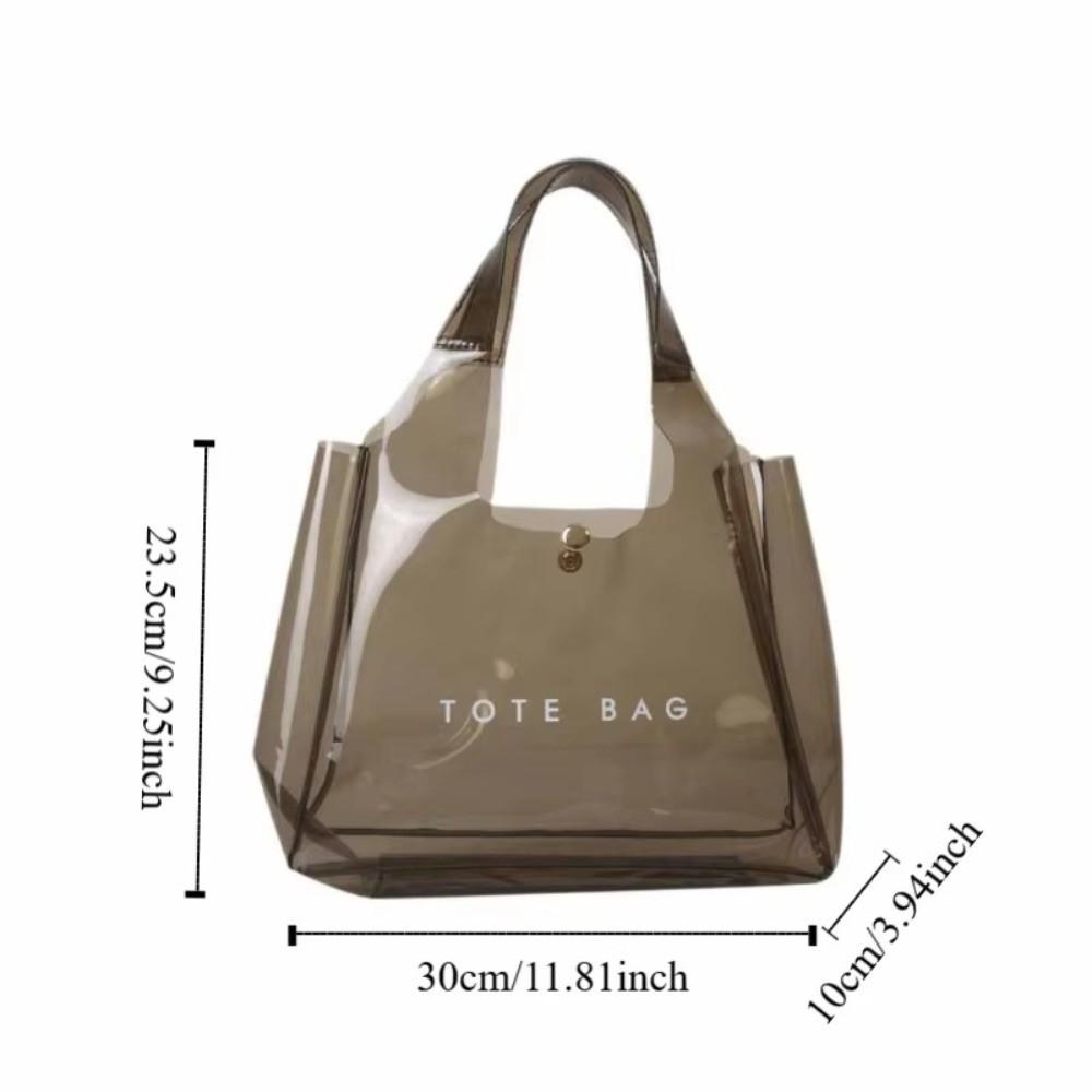 New PVC Transparent Shoulder Bag Large Capacity Waterproof Jelly Bag Beach Handbags for Summer
