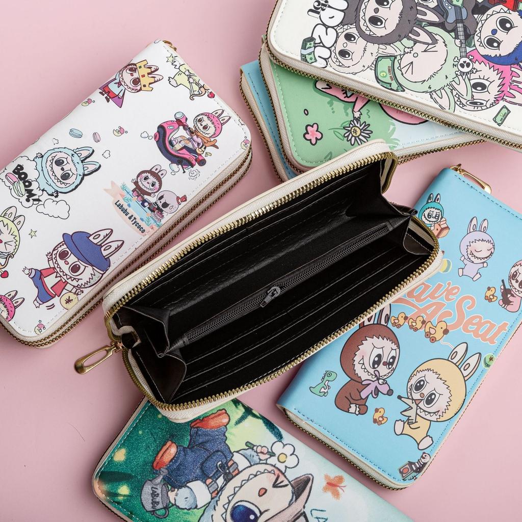 Portefeuille Labubu Cartoon Porte-cartes étudiant Porte-monnaie Mignon Portable Rangement de pièces