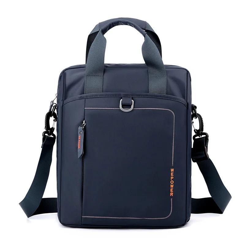 Men's High-capacity Shoulder Bag Nylon Oxford Cloth Business Travel Crossbody Bag A4 File Book Work Bag Business Trip Handbag