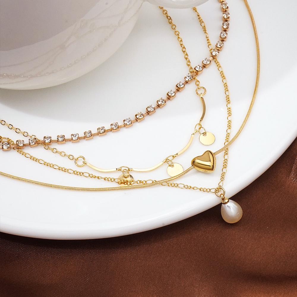 4dílná sada módních doplňků letní plážové barefoot sandály náramek kotník noha ženy