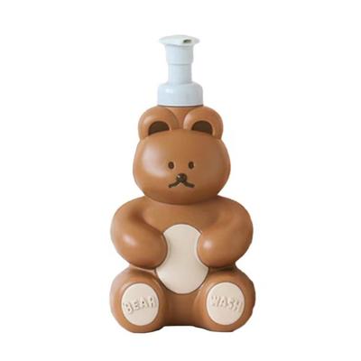 Foam Pump Bottle Cute Bear Shape Large Capacity Foaming Soap Dispenser Bottle for Facial Wash Body Wash Hand Soap