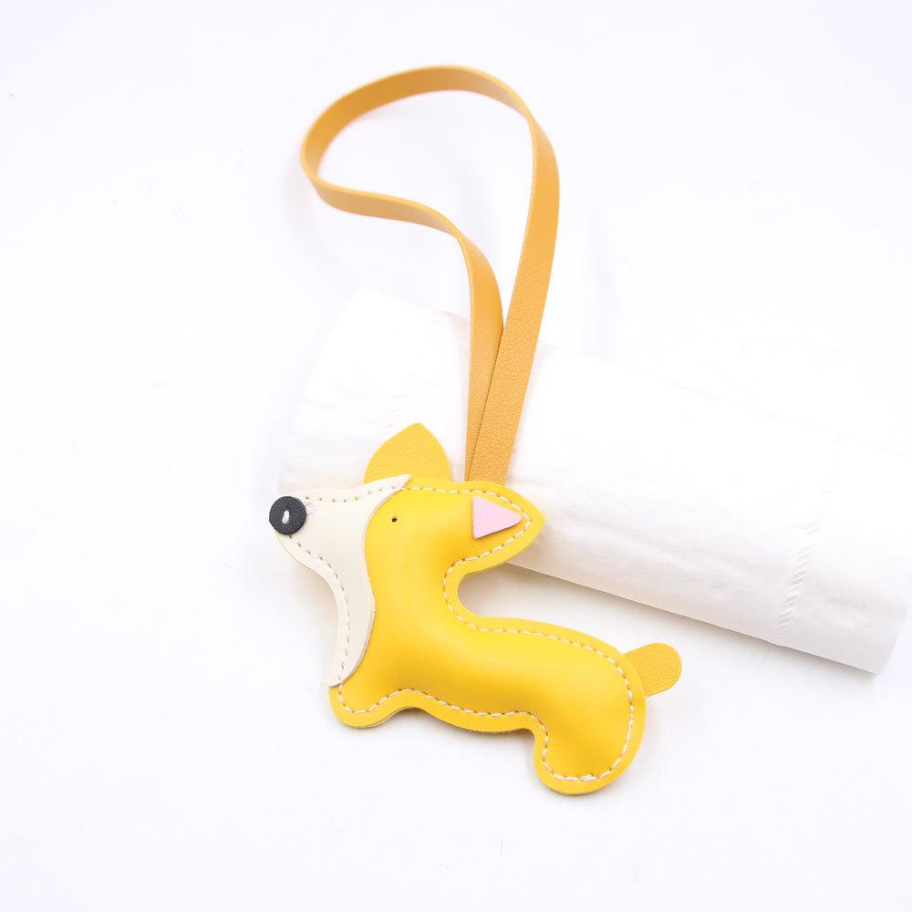 New Cute Multi-Layer Three-Dimensional Corgi Puppy Leather Fashion Luggage Pendant Cute Bag Charm