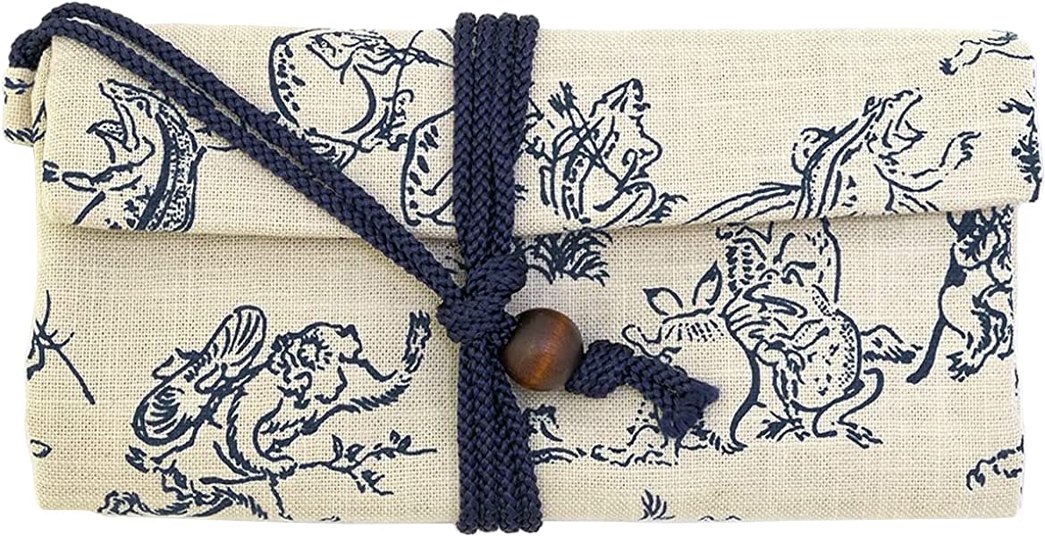 

Maruzen Made in Japan Travel Wallet, 17.5 x 9.5 x 1cm, Choju Giga (Choju Giga) Design, White