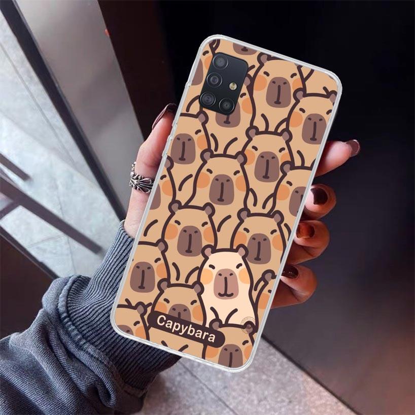 Funny Capybara Cartoon Animal Phone Case For Samsung Galaxy A12 A52S A42 A32 A22 A51 A50 Note 20 Ultra 10 S10 Plus A71 A70 A31 A