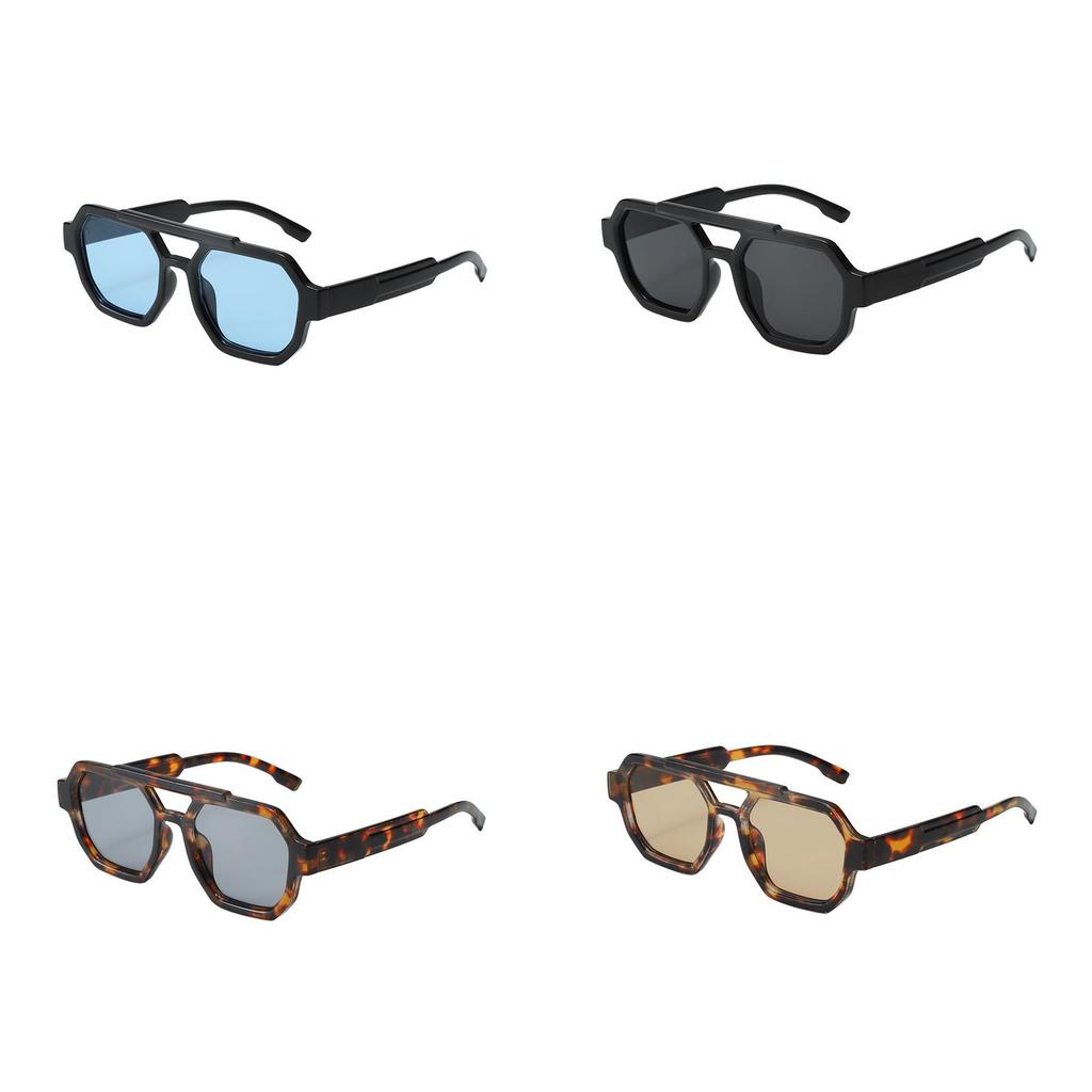 Vintage Geometric Square Pilot Sunglasses With Uv400 Protection For Outdoor Sports And Fashion