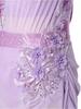 Girls Asymmetrical Skating Dress Sleeveless Backless Cutout Sheer Mesh Overlay Rhinestone Applique Competition Dance Costume