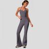 Womens High-Waisted Flared Leggings With Built-in Bra Top Set Yoga Activewear Gym Running Dance