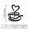 Heart Metal Wall Art Minimalist Coffee Cup Decor 2D Black Ironwork Kitchen Cafe Gift For Coffee Lovers