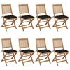 VidaXL Set of 8 Folding Garden Chairs with Cushions, Patio Seats, Dining Chairs, Patio Furniture 3075043