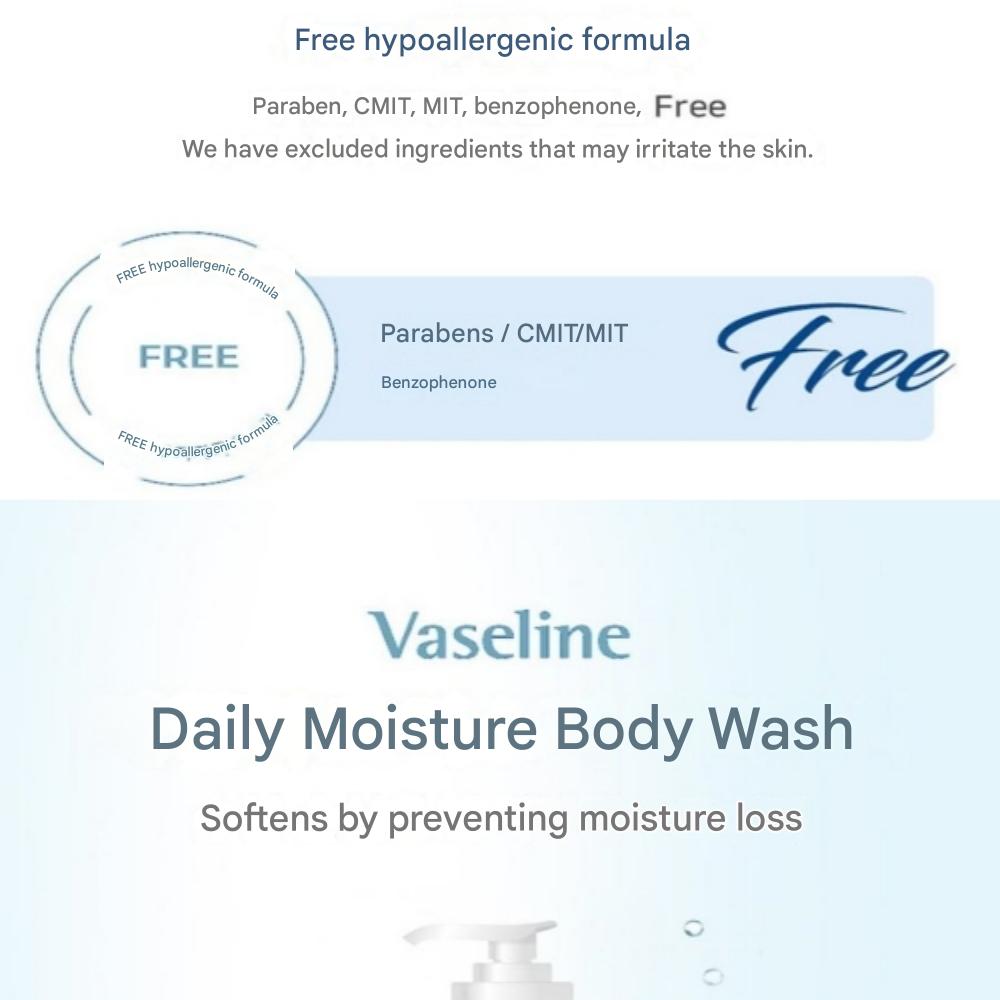 Vaseline Daily Moisture Body Wash 800ml X 2ea