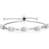 Gem Stone King 3-6 Cttw Gemstone Birthstone and Accent Lab Grown Diamond Tennis Bracelet For Women | 925 Sterling Silver | 7X5MM Oval | Adjustable