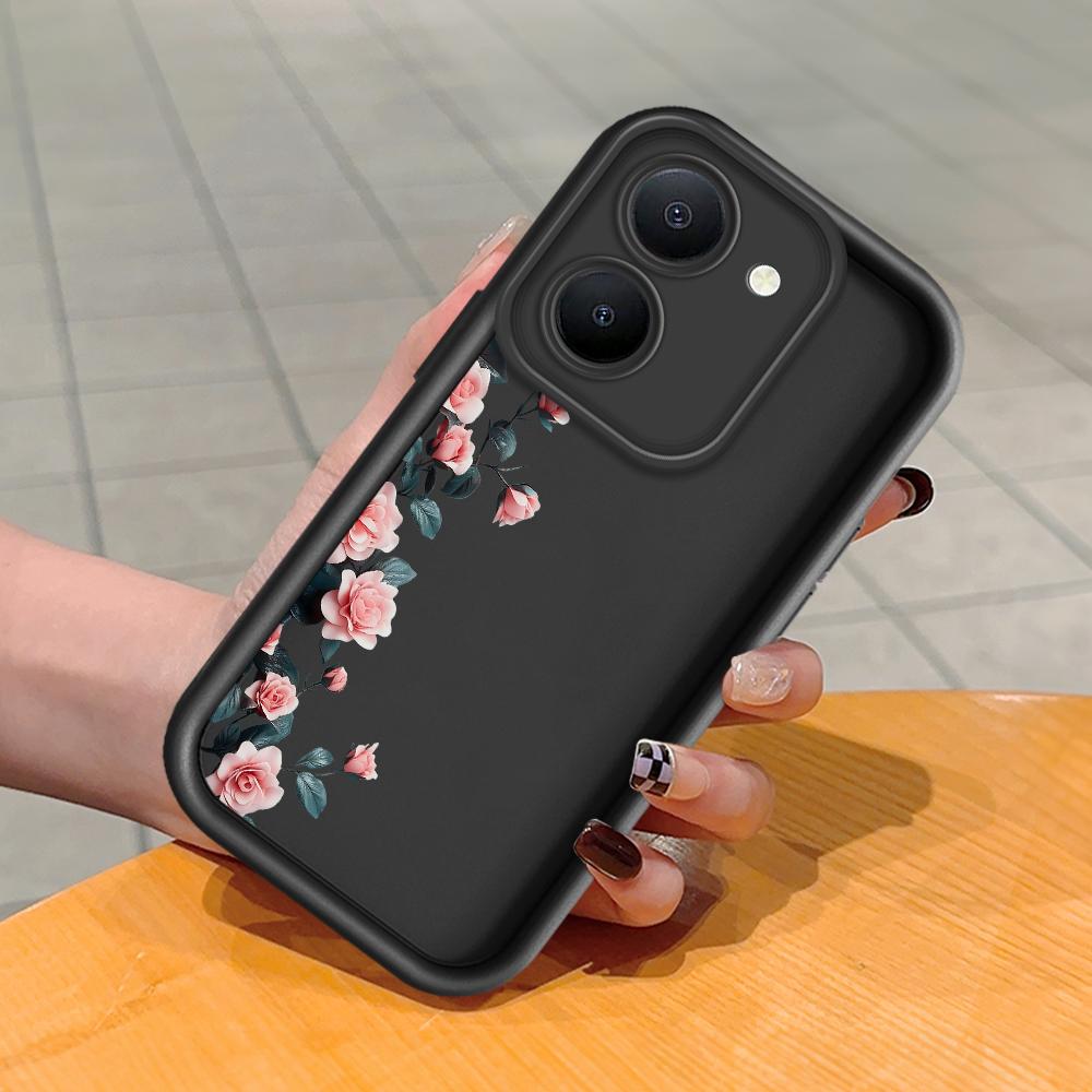 Měkký silikonový čtvercový žebříkový vzor tisku Pouzdro telefonu Plný kryt fotoaparátu Ochranné pryžové pouzdro odolné proti nárazům pro Vivo