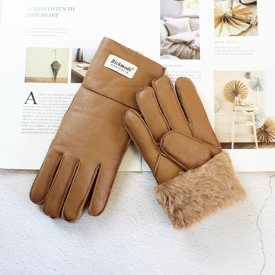 2020Sheepskin Fur Gloves Women Thickened Winter Warmth Outdoor Windproof Motorcycle Riding Color Leather Finger Gloves