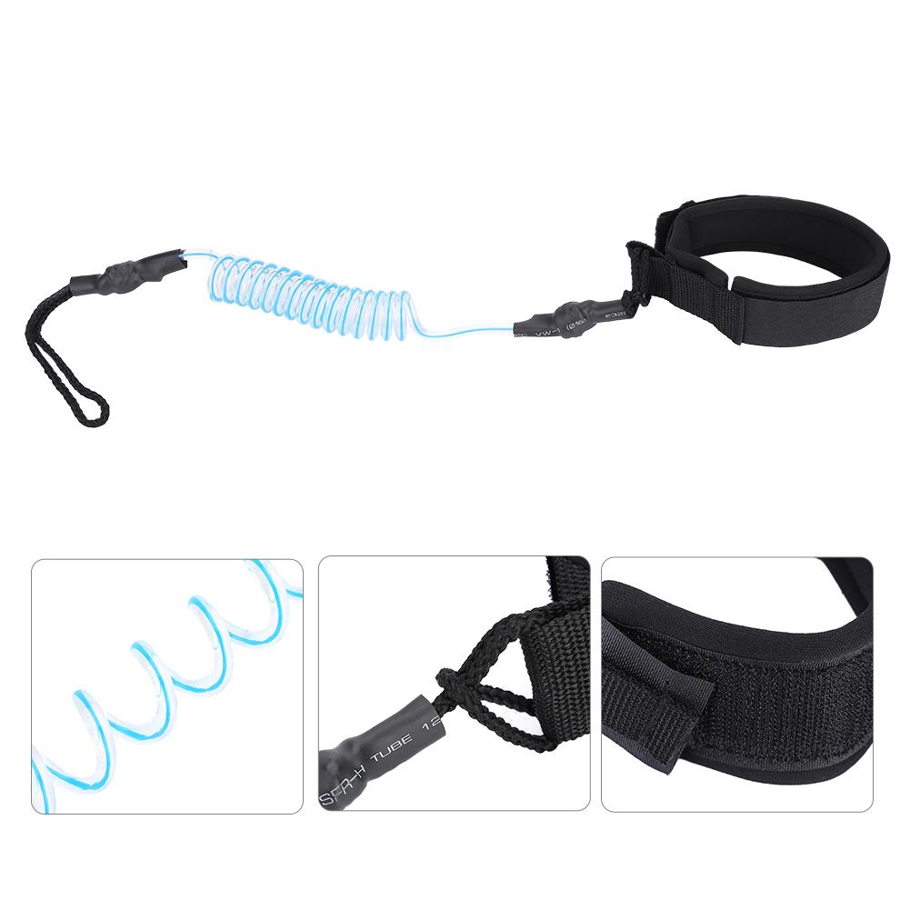 Stand Up Paddle Board Coiled Spring Leg Foot Rope Surfing Leash for Surfboard (blue)