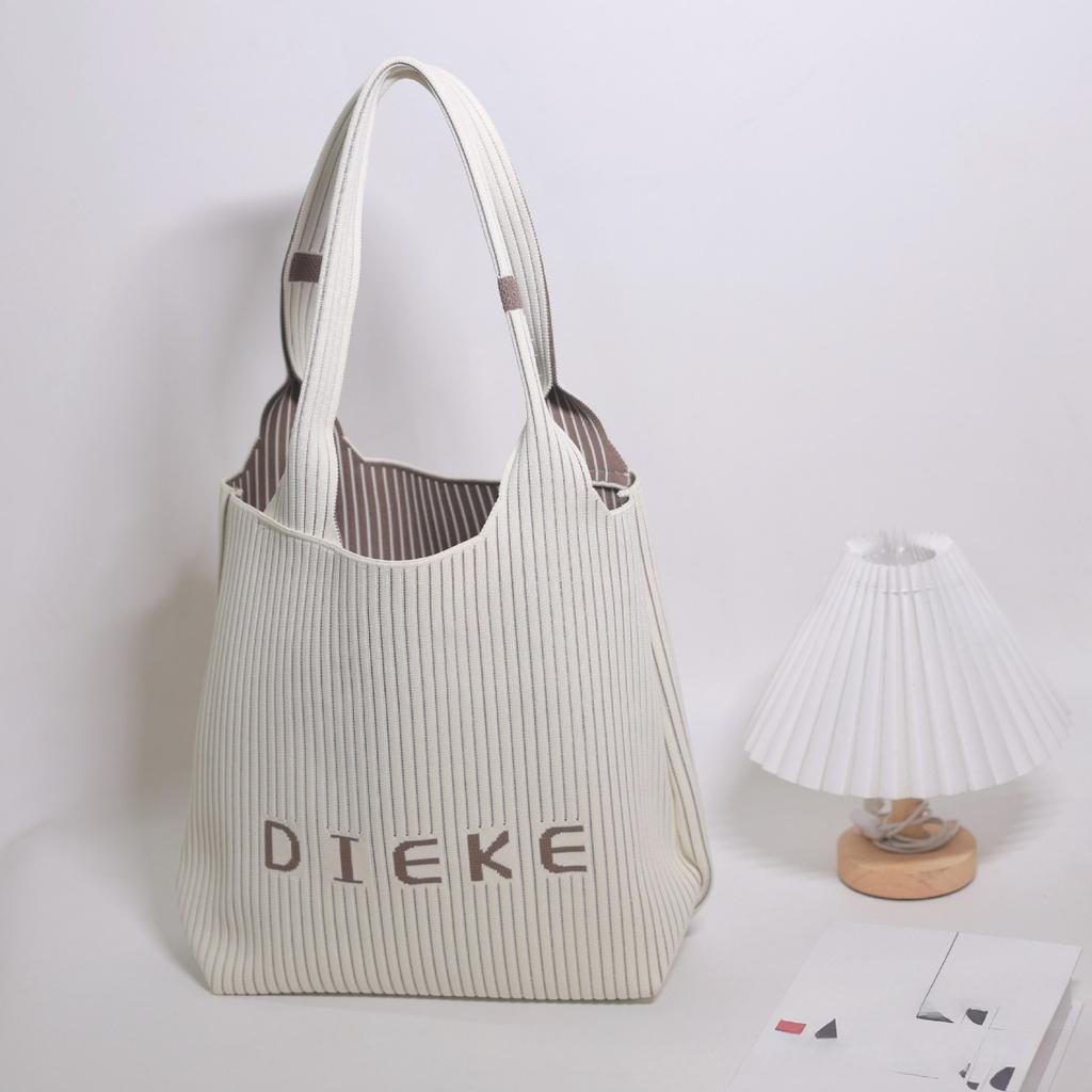Striped Bag, Tote Bag, Large Capacity Bag, Casual Bag, Handbag, Shoulder Bag, Ladies' Bag