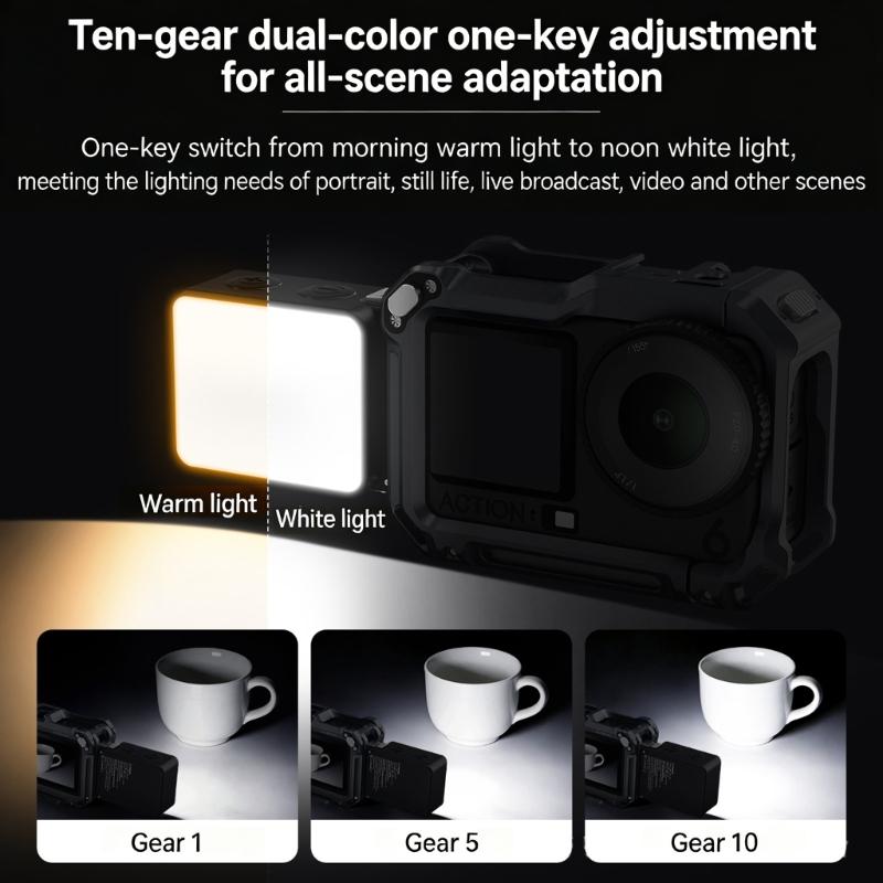 Action6 Magnetic Fill Light With Type C Port 1/4 Hole For Action 6 Camera Outdoor Photography Low Light Shoot Light