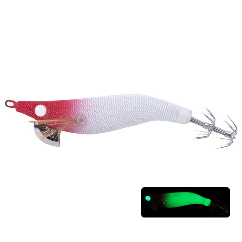 SF Luminous EGI Squid Jig Wooden Shrimp Artificial Baits Cuttlefish EGI Squid Jigging Fishing Lure