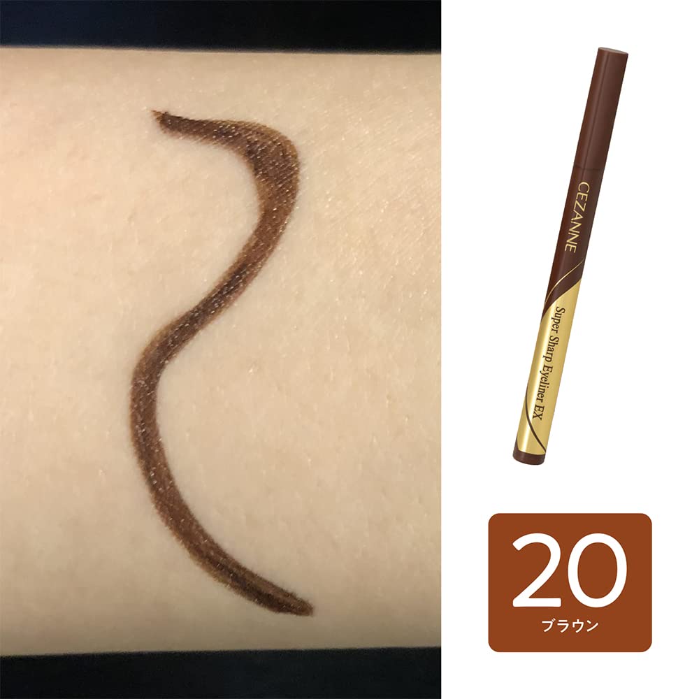 Cezanne Eyeliner EX 20 Brown Liquid Highly Pigmented Ultra-Fine 0.48ml Eyeliner, Waterproof, Moisture-Proof,