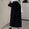 Women's Corduroy High-Waist Straight Midi Skirt - Celebrity Style Autumn/Winter Slim Fit