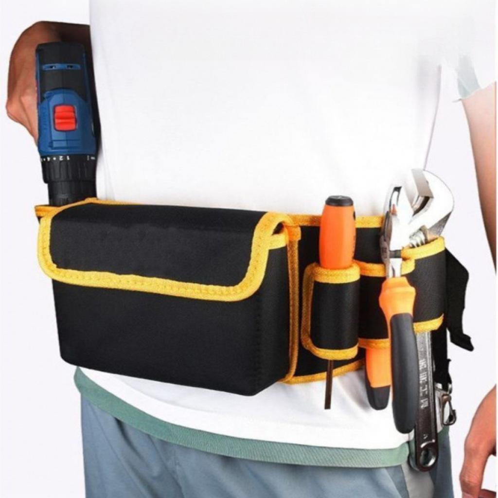 1PC Portable Tool Waist Pouch - Adjustable Belt, Large-Capacity Wear-Resistant for Electricians & Carpenters