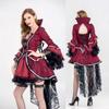 Damska sukienka gotycka czarownica Wampirzyca Królowa Cosplay Fairy Tail Suknie Długi rękaw Gotycki kostium Suknia Sceniczne Ubrania Halloween Karnawał Luksus