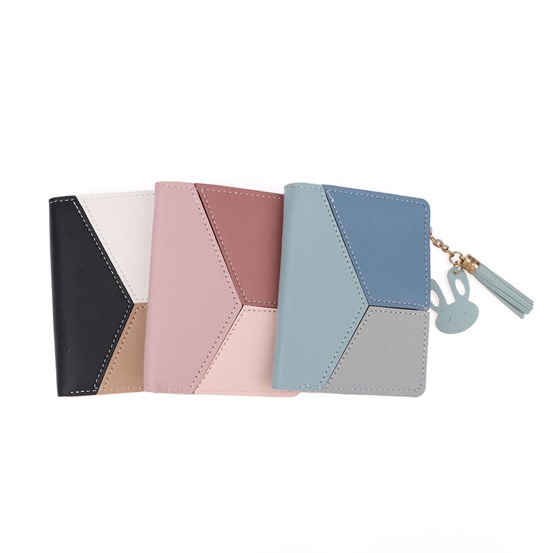 1Pc Geometric Women Cute Wallets Pocket Purse Card Holder Patchwork Wallet Lady Female  Short Coin Purse Money Bag