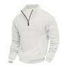 Half-zip Sweatshirt for Men Autumn/Winter Jacquard Small Check Pattern Stand-up Collar Casual Pullover Large Size Sweatshirt