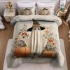 3pcs Halloween Pumpkin Monster Duvet Cover Set Without Core, Quilt Cover with 2 PillowcasesSoft and Machine Washable