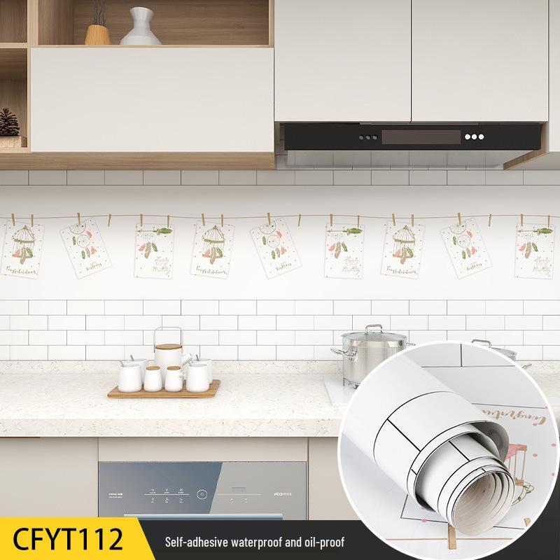 Eco-Friendly Kitchen Anti-Oil Stickers: Self-Adhesive, Waterproof, Heat-Resistant Tile and Stove Top Renovation Wallpaper.