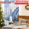 2pcs, 2D FLAT PRINTING Curtains (Without Rod) Snowy Panorama Popular Curtains&Drapes Festival Versatile Fabric Curtains Home