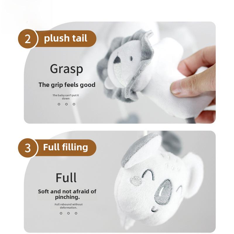 Newborn Baby Carriage Rotating Bedside Rattle and Soothing Music Doll Pendant