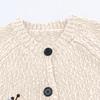 Women's Embroidered Round Neck Vintage Loose Knitted Cardigan Sweater Jacket
