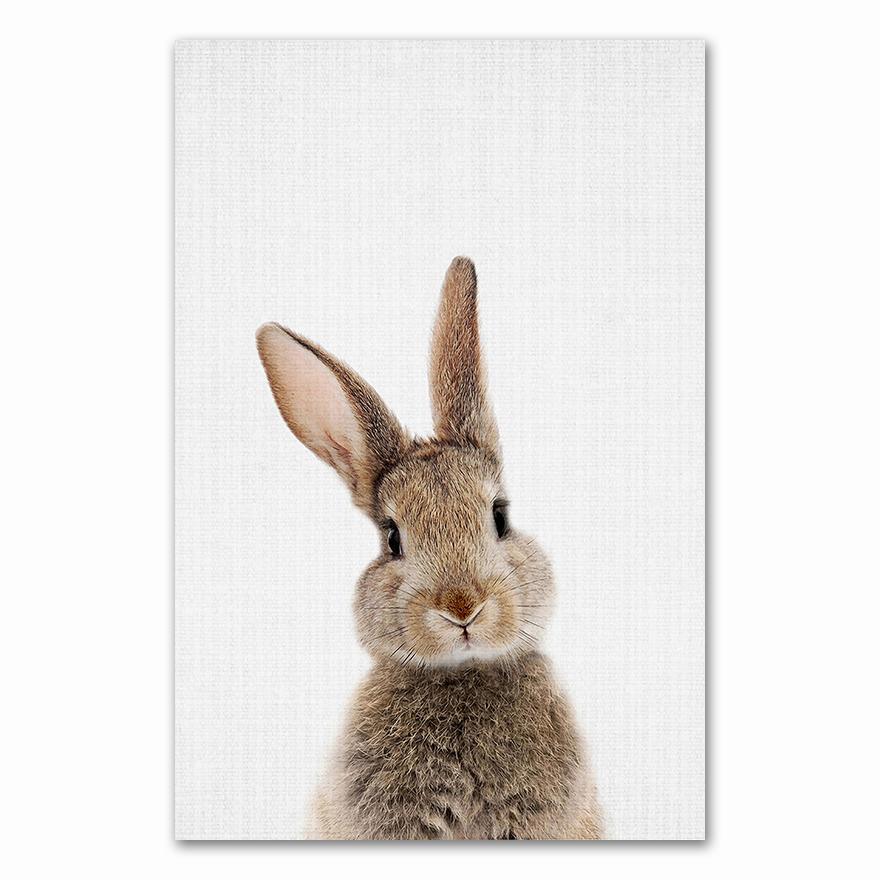 Giraffe Bunny Elephant Canvas Child Poster Nursery Wall Art Picture Print Forest Animal Painting Nordic Kid Baby Bedroom Decor