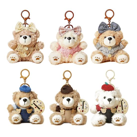 Niedlicher Plüschbär Schlüsselanhänger für Frauen Stofftier Taschenanhänger für Handtasche Rucksäcke Geldbörsen Gepäckanhänger Accessoire