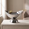 Fruit Bowl with Pedestal Base Elegant Metal Modern for Hosts