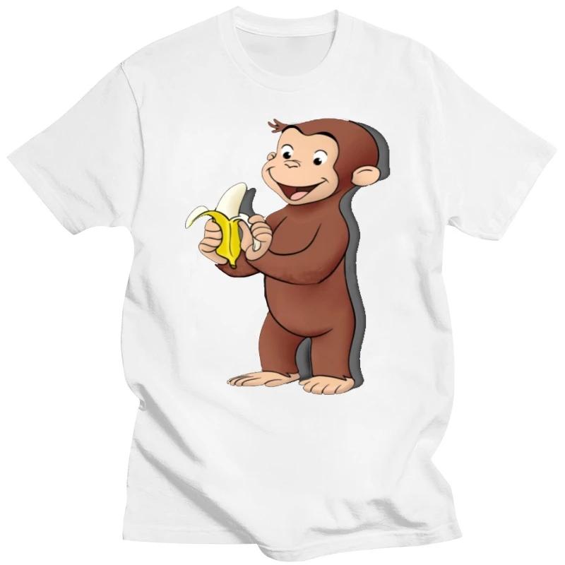 Curious George T Shirt Curious George T-Shirt 100 Cotton Classic Tee Shirt Fun Short Sleeves Plus size  Printed Male Tshirt