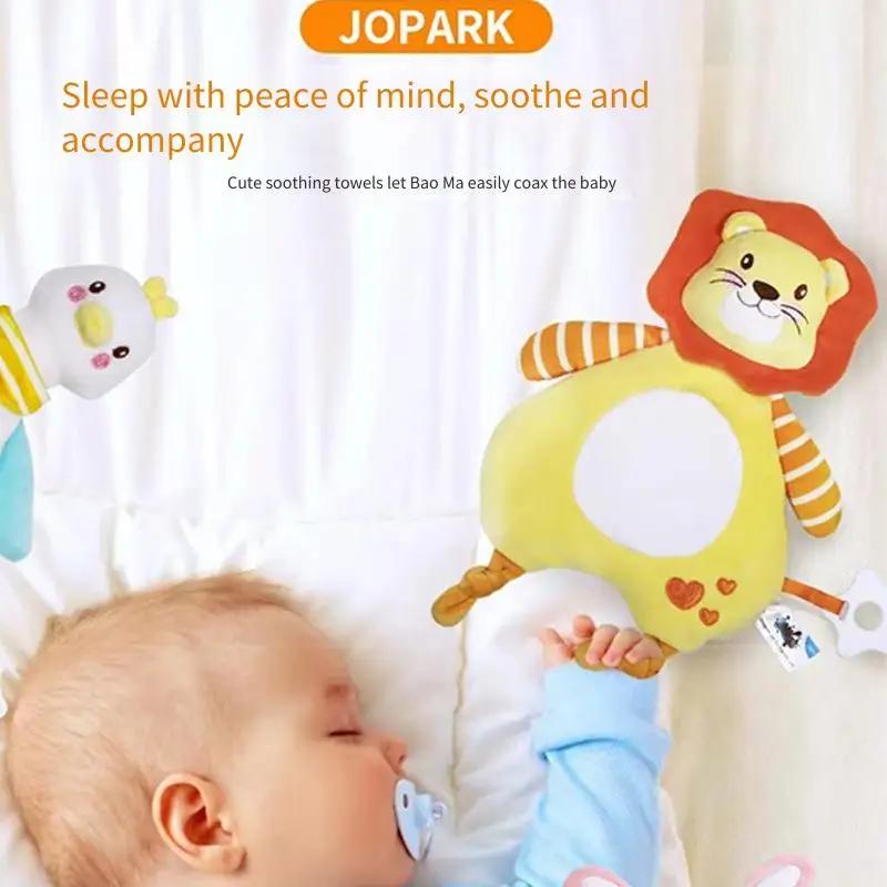 Poduszka-przytulanka dla dzieci w wieku 0-2 lat - Pluszowa zabawka zwierzątko z czystej bawełny, jesienno-zimowa miękka poduszka uspokajająca dla niemowląt i małych dzieci