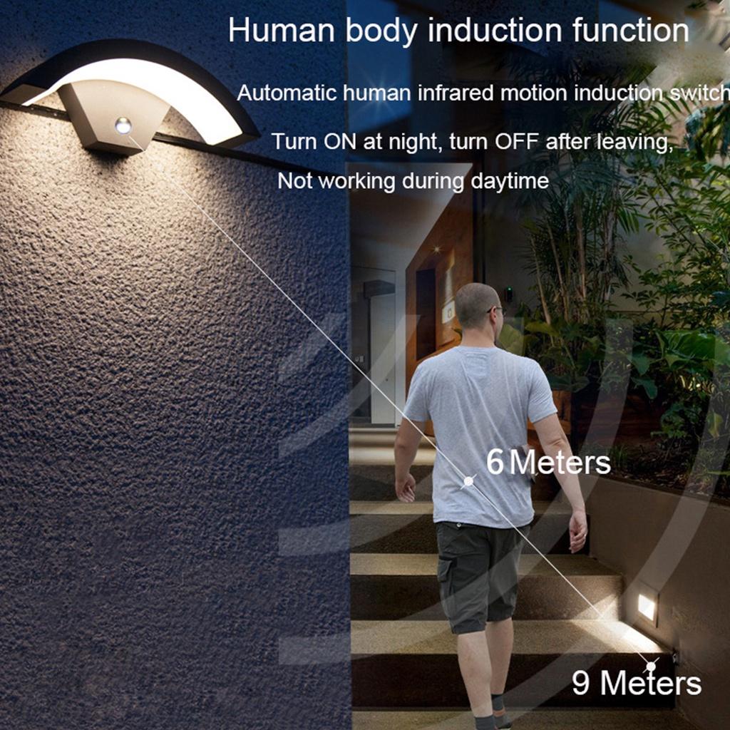 15W 220V Outdoor Wall Light Motion Sensor LED Wall Lamp Garden Yard Porch Outdoor Warm Light Waterproof IP54